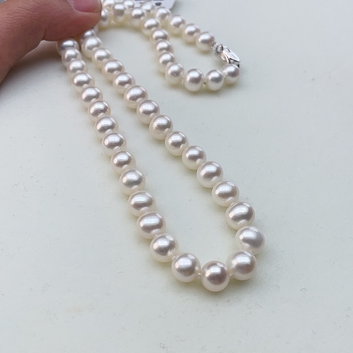 淡水珍珠颈饰银S925镶嵌卡8极光冷白高品