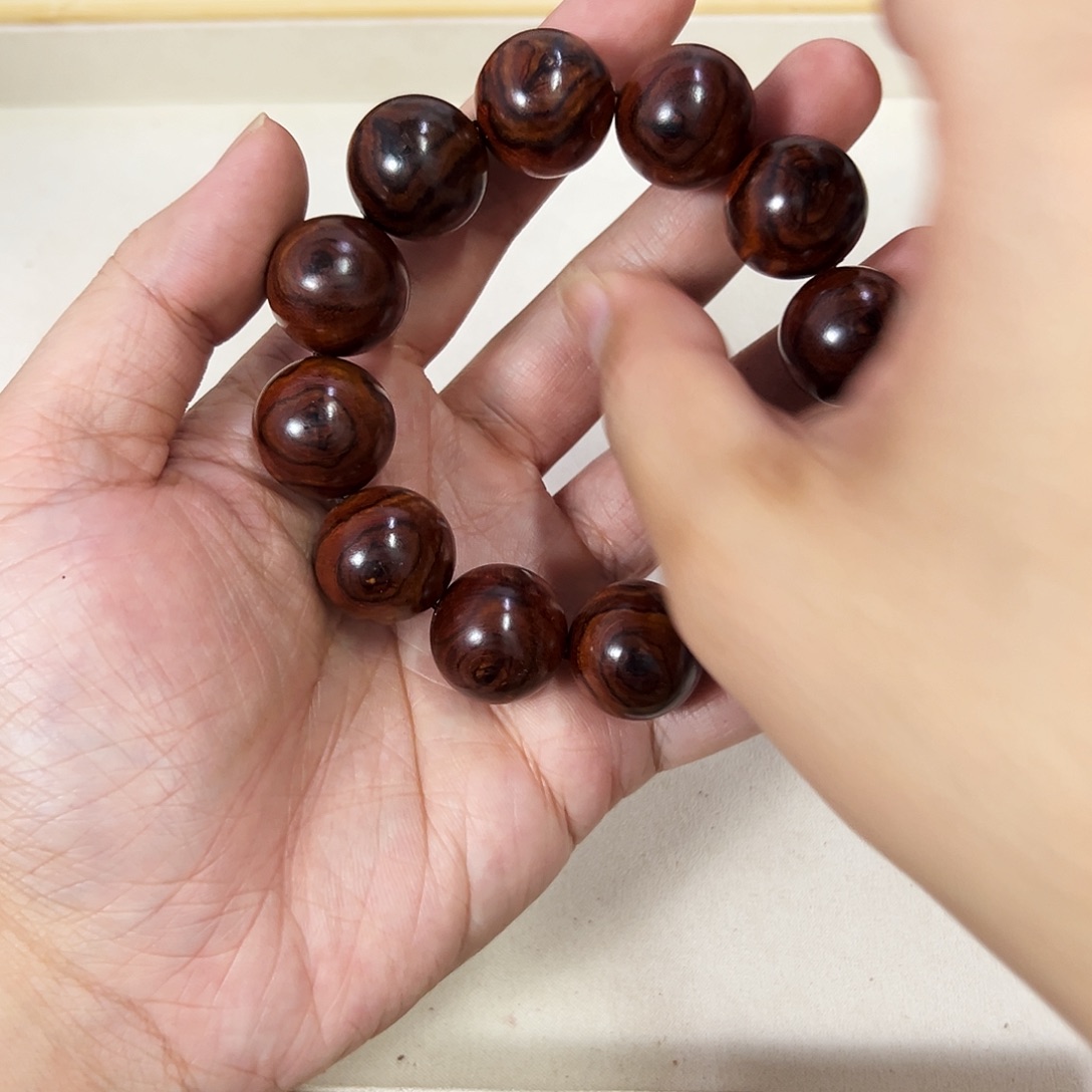 黄花梨/降香黄檀手串/手链20mm圆珠螺纹
