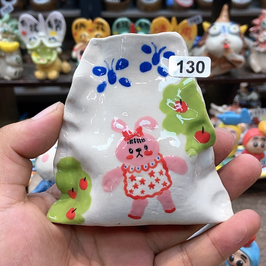 摆件直播间手工抽象陶瓷摆件130