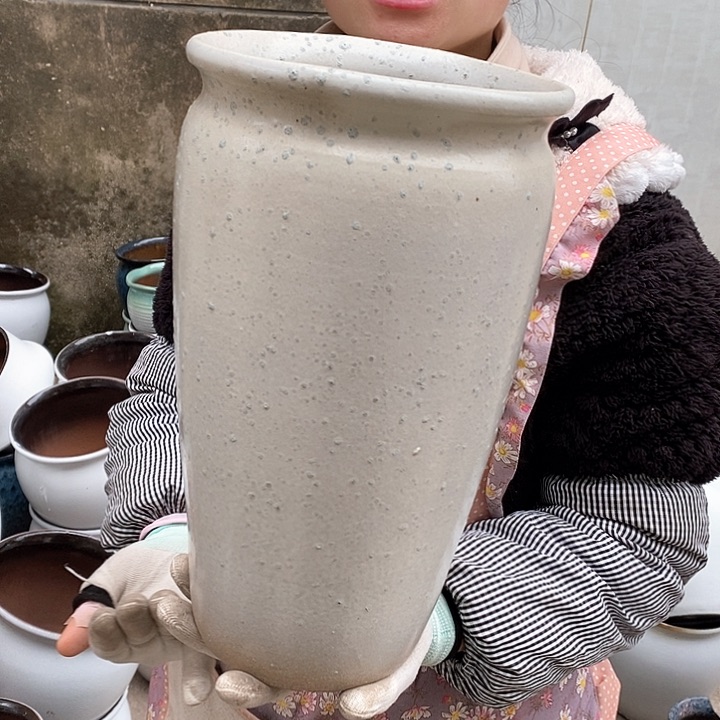 紫砂花盆瑕疵口18高31