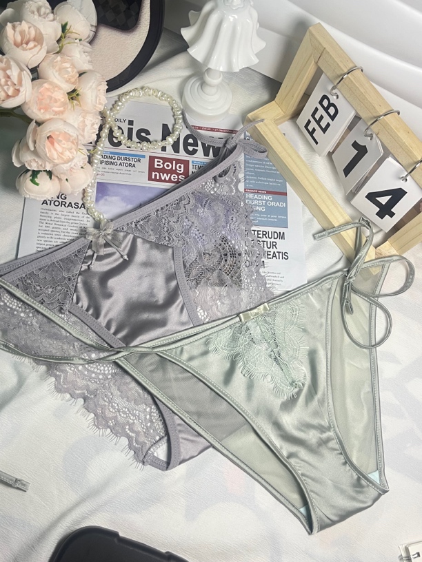 QIHEYU*海岛来信 清冷风法式性感纯欲 蕾丝低腰内裤系带三角裤女