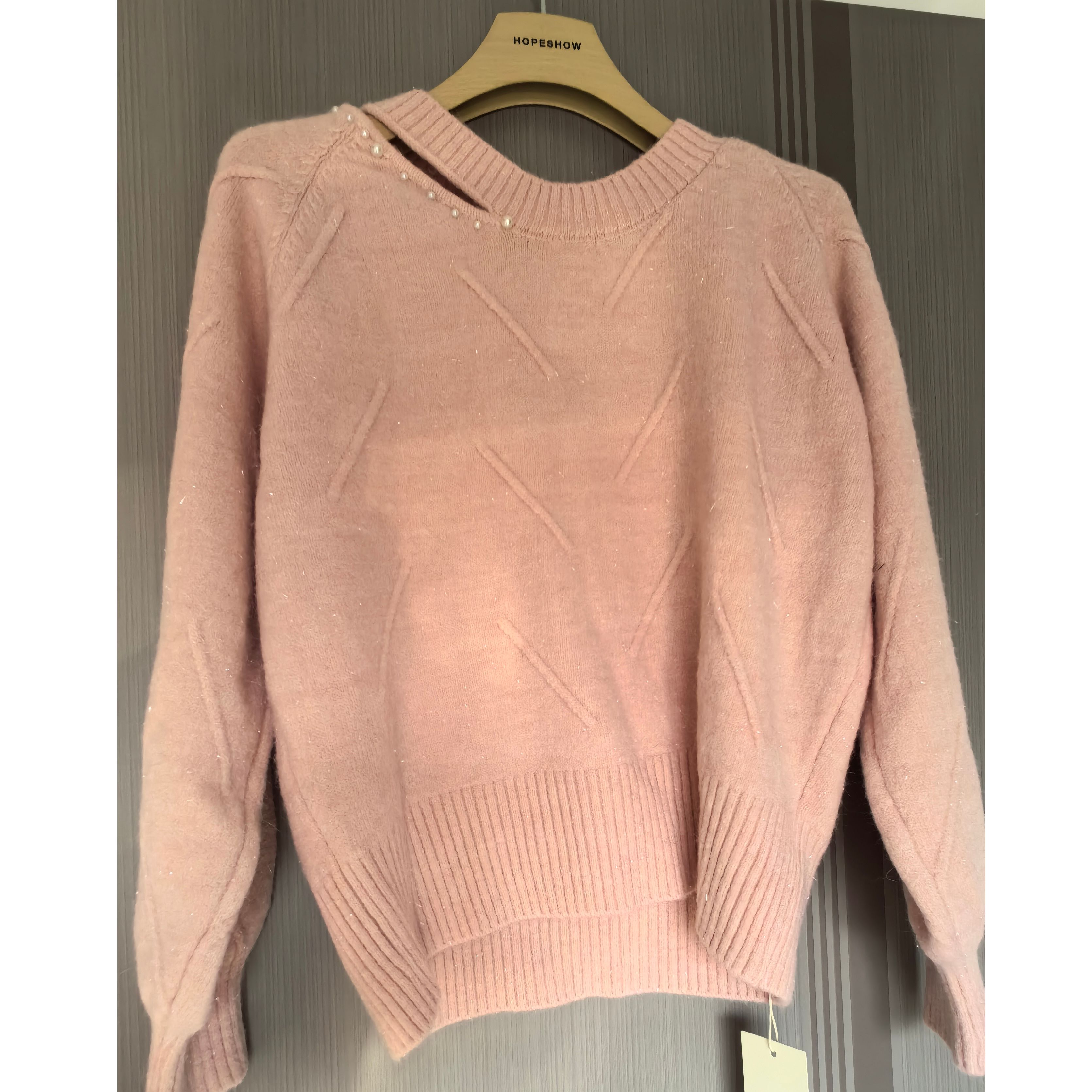 朵以2025上新粉色毛衣套头毛织40VD548616