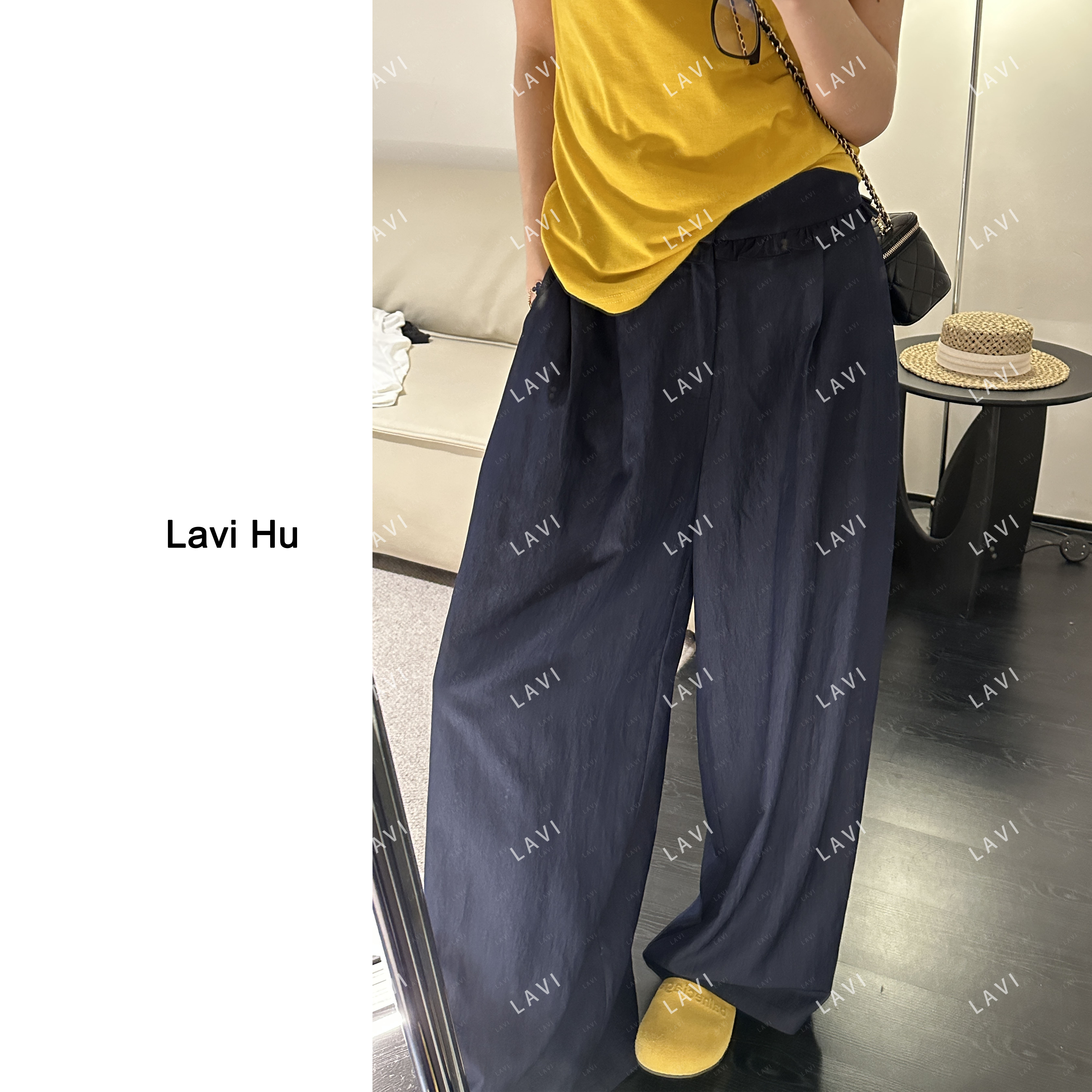 冰海航船 纯色阔腿裤高腰百搭休闲裤LW1399