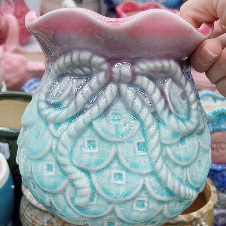 多肉绿植陶瓷花盆9.9包邮，有孔