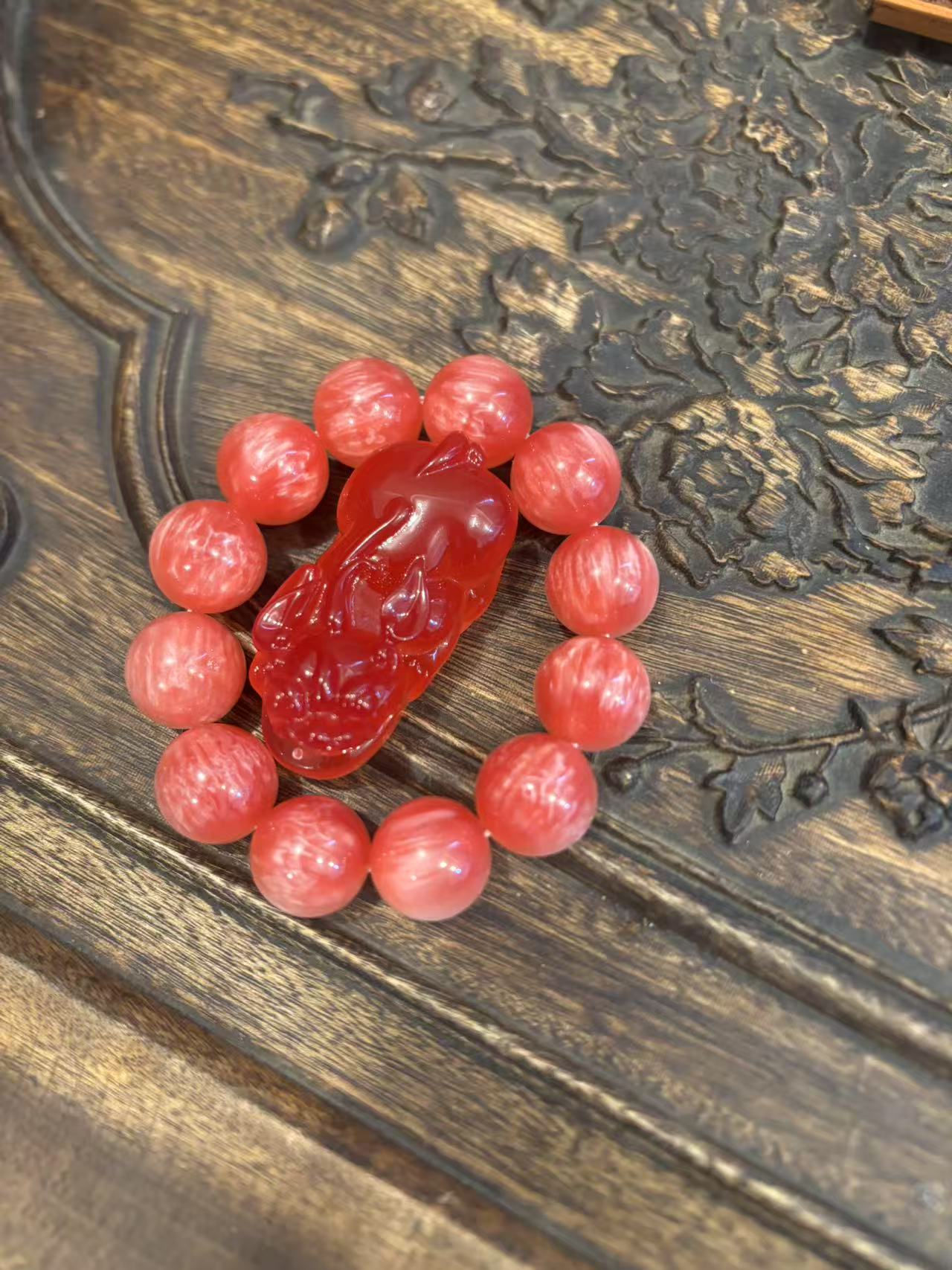 天然辰砂辰砂貔貅串一套{小七甄选}