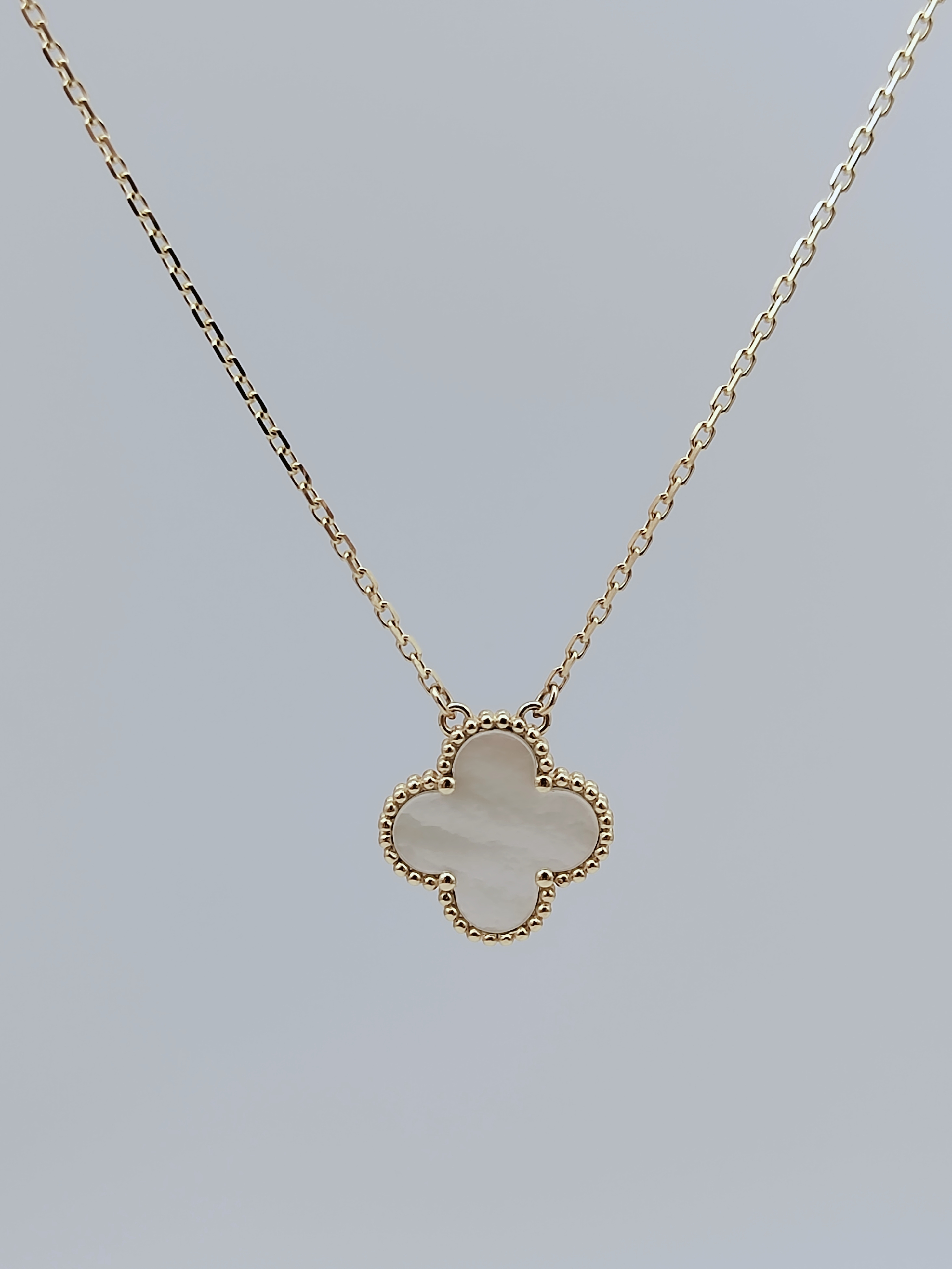 重金瘦花42cm  单花套链 白贝母 15mm 浅金色 优雅精美