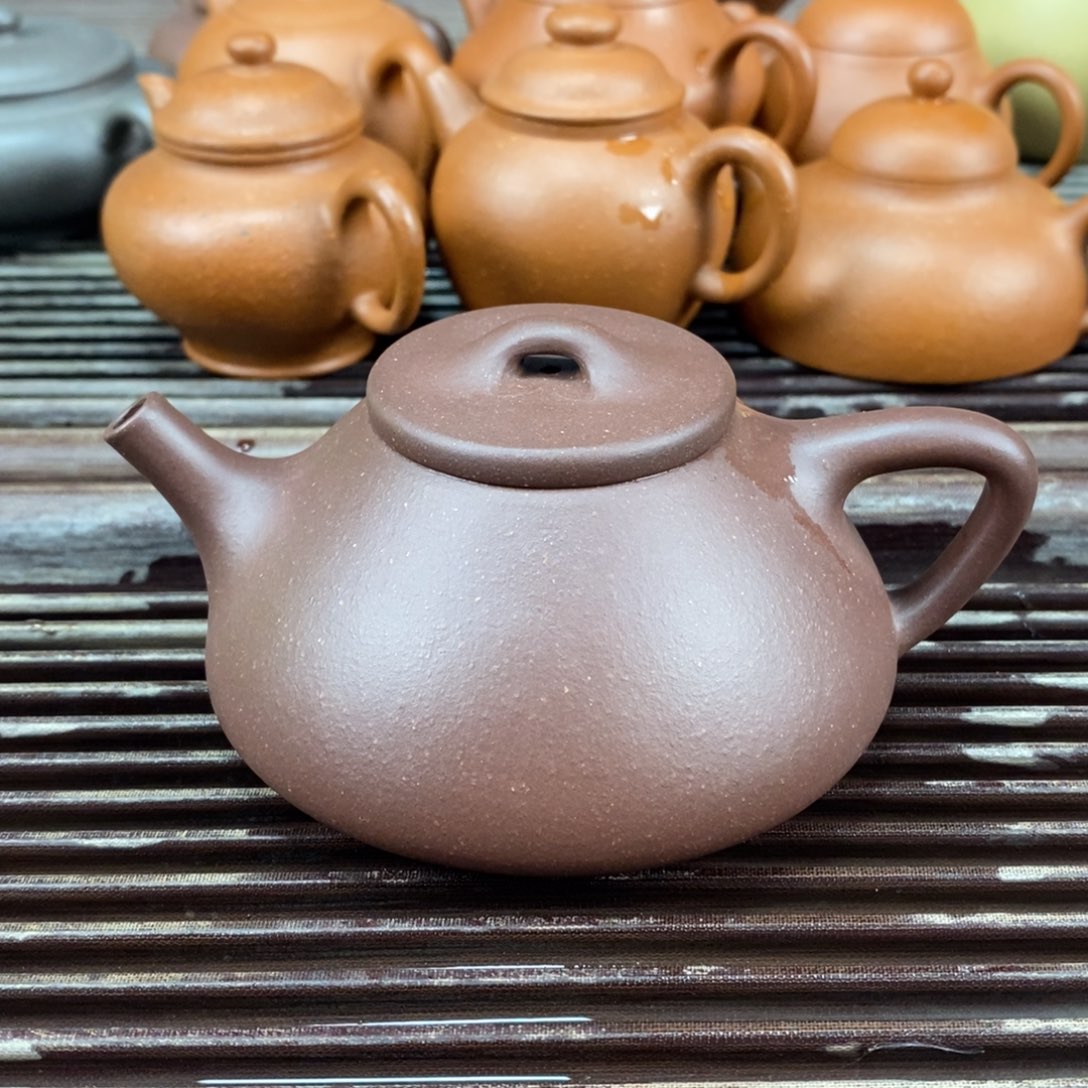 茶壶紫砂宜兴原矿紫砂壶石瓢全手