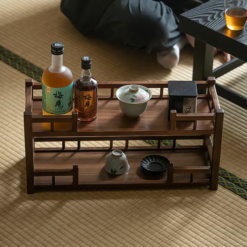 北美黑胡桃纯实木收纳架