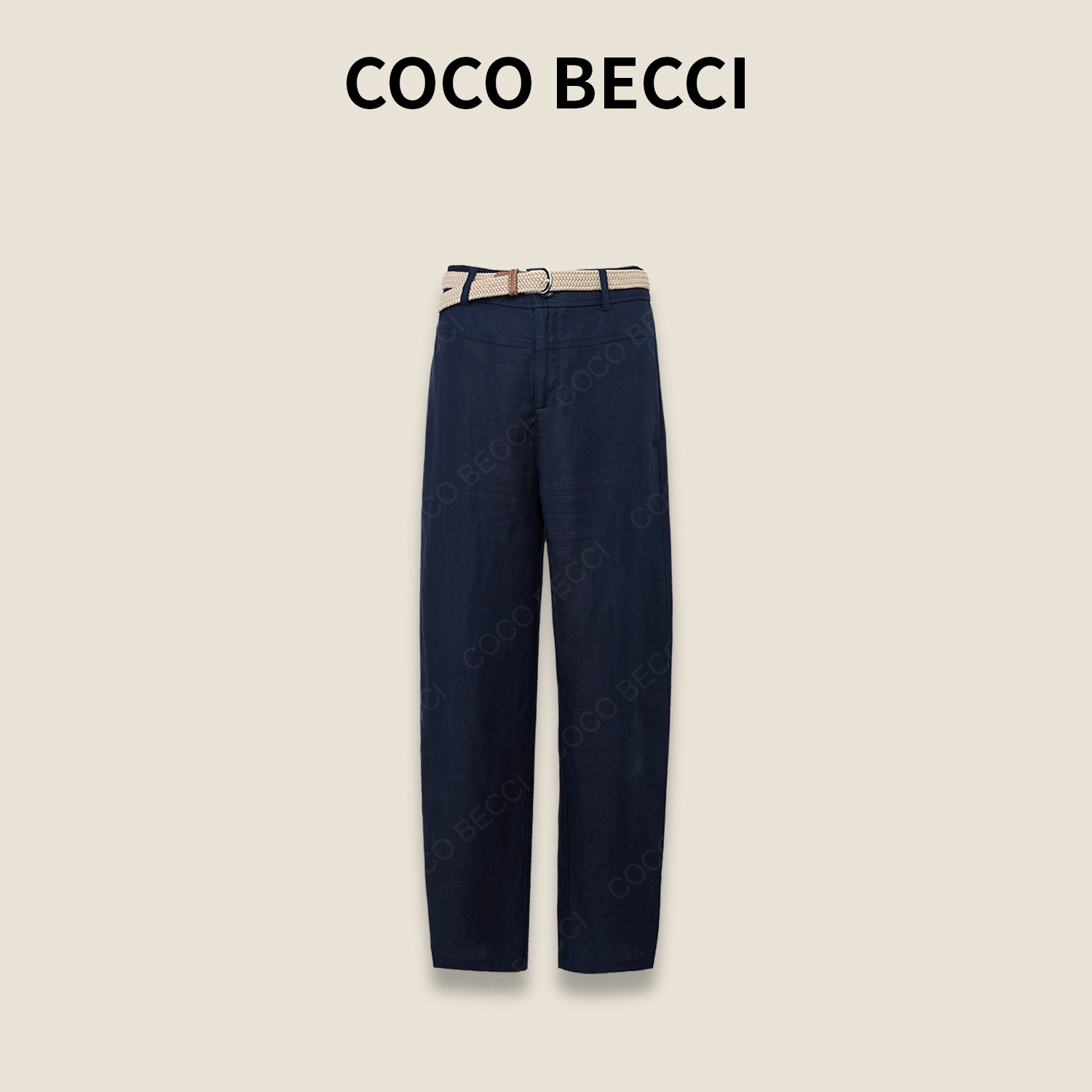 COCO BECCI【丝麻弯刀裤】天丝亚麻混纺时尚百搭休闲裤CFHHB261013