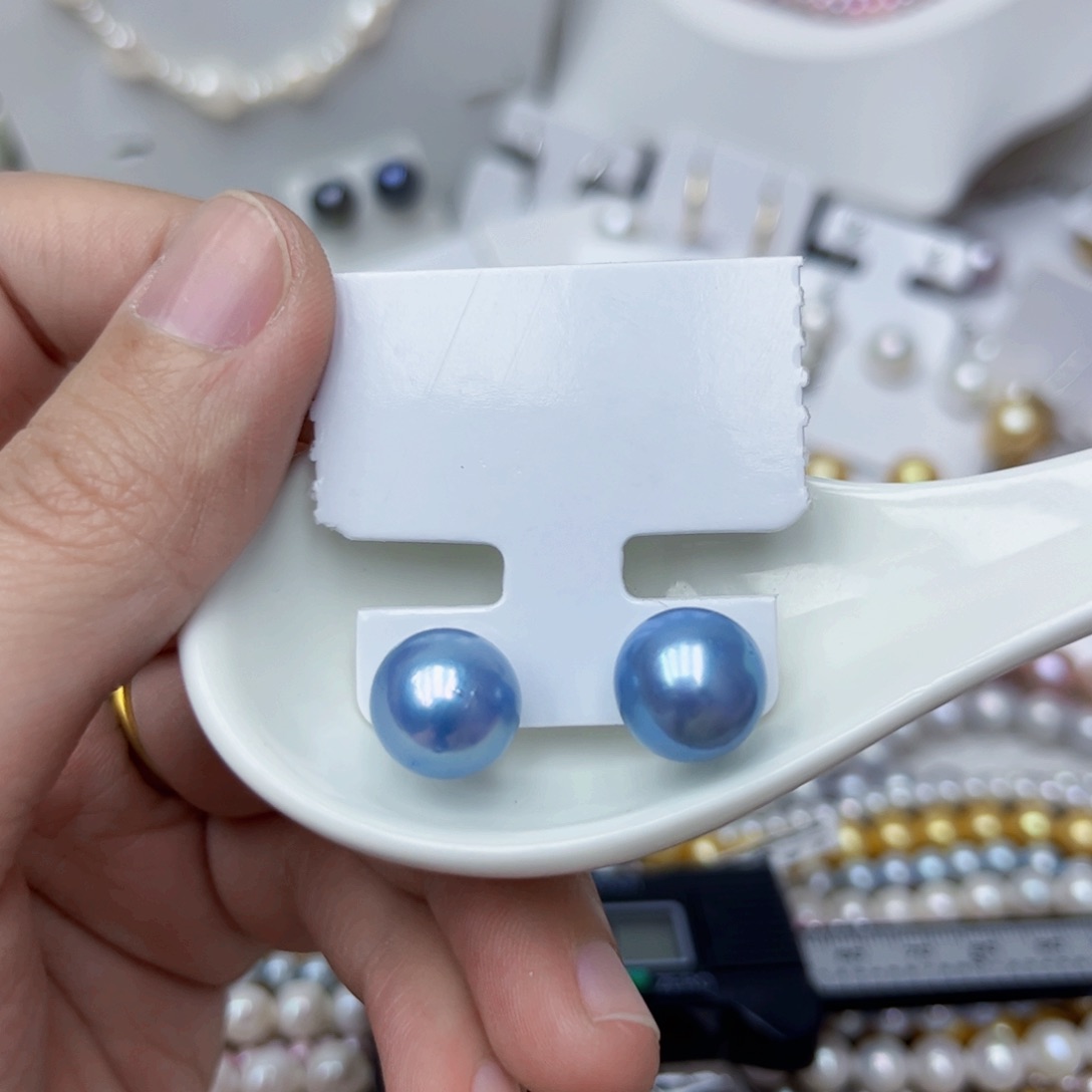 淡水珍珠耳饰银S925镶嵌