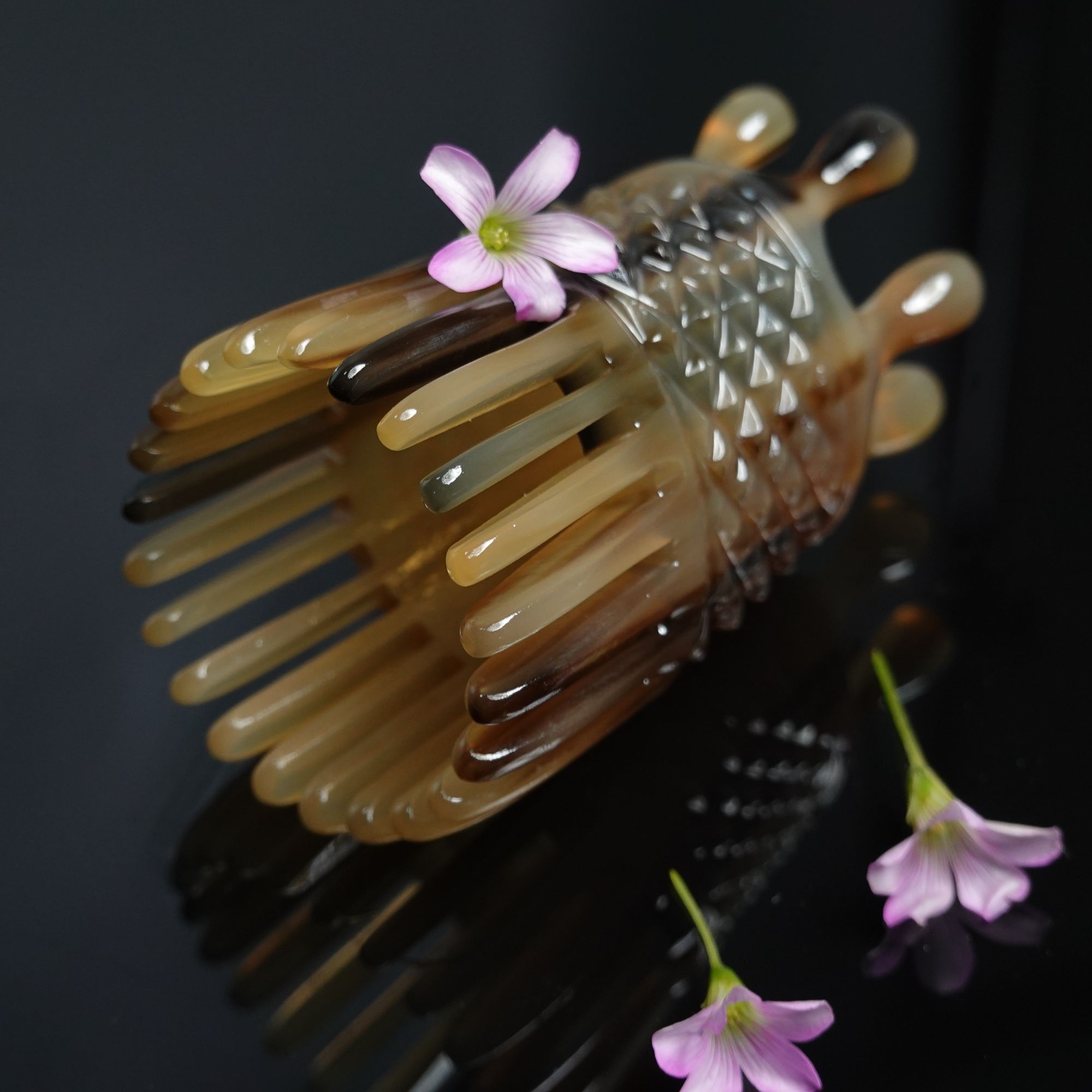 天然白水牛角材质多功能牛角梳