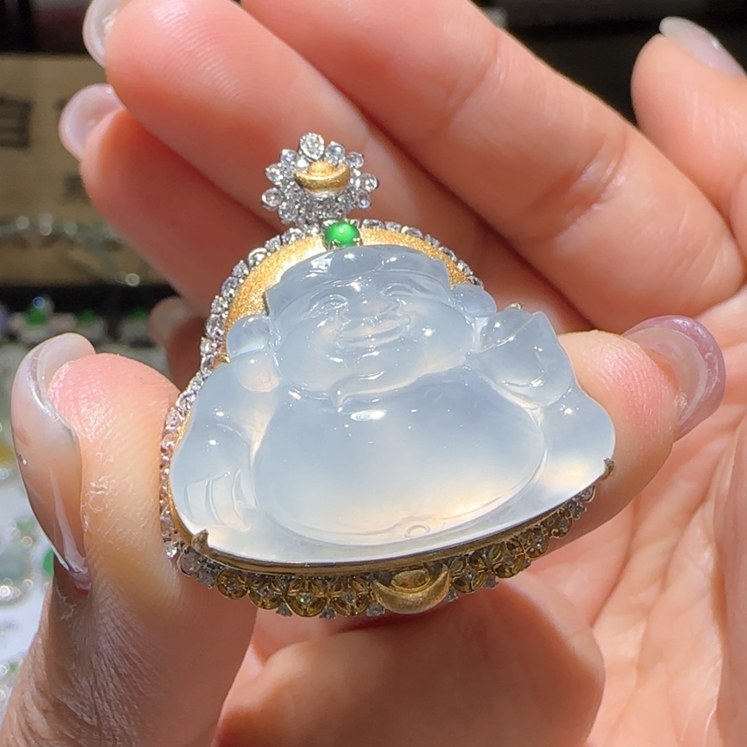 【闪购商品】翡翠颈饰18K金镶嵌缅甸