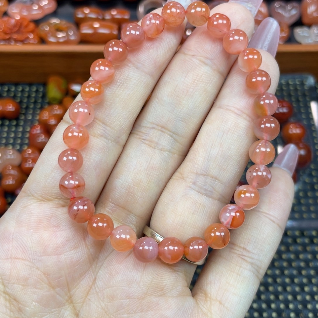 南红玛瑙未镶嵌颈饰单圈