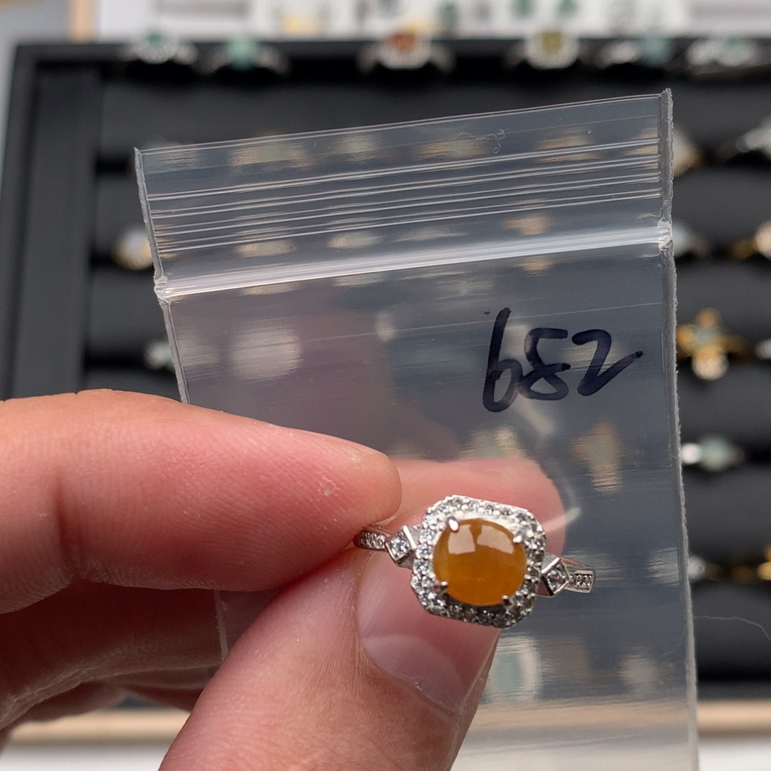 无***雨翡翠银S925镶嵌戒指682