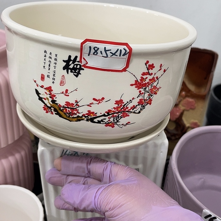 红陶陶瓷花盆凑12米包邮