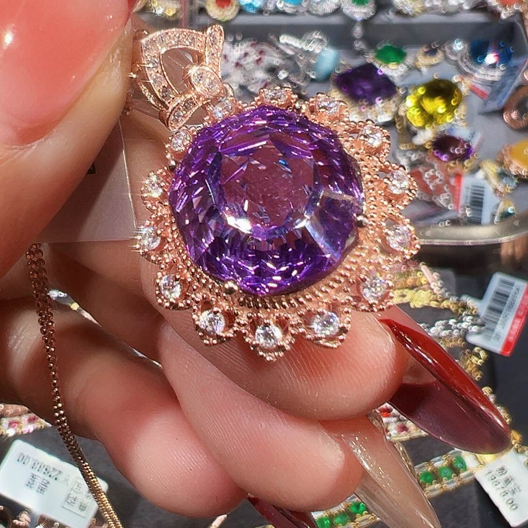 颈饰银S925镶嵌紫晶