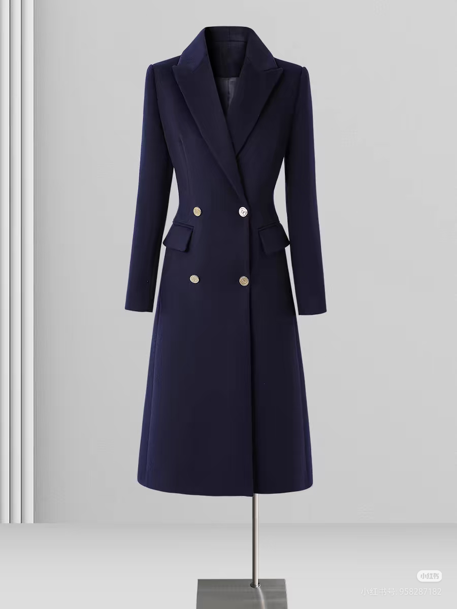 毛呢外套修身女神腰带设计绵大衣秋冬气质收腰