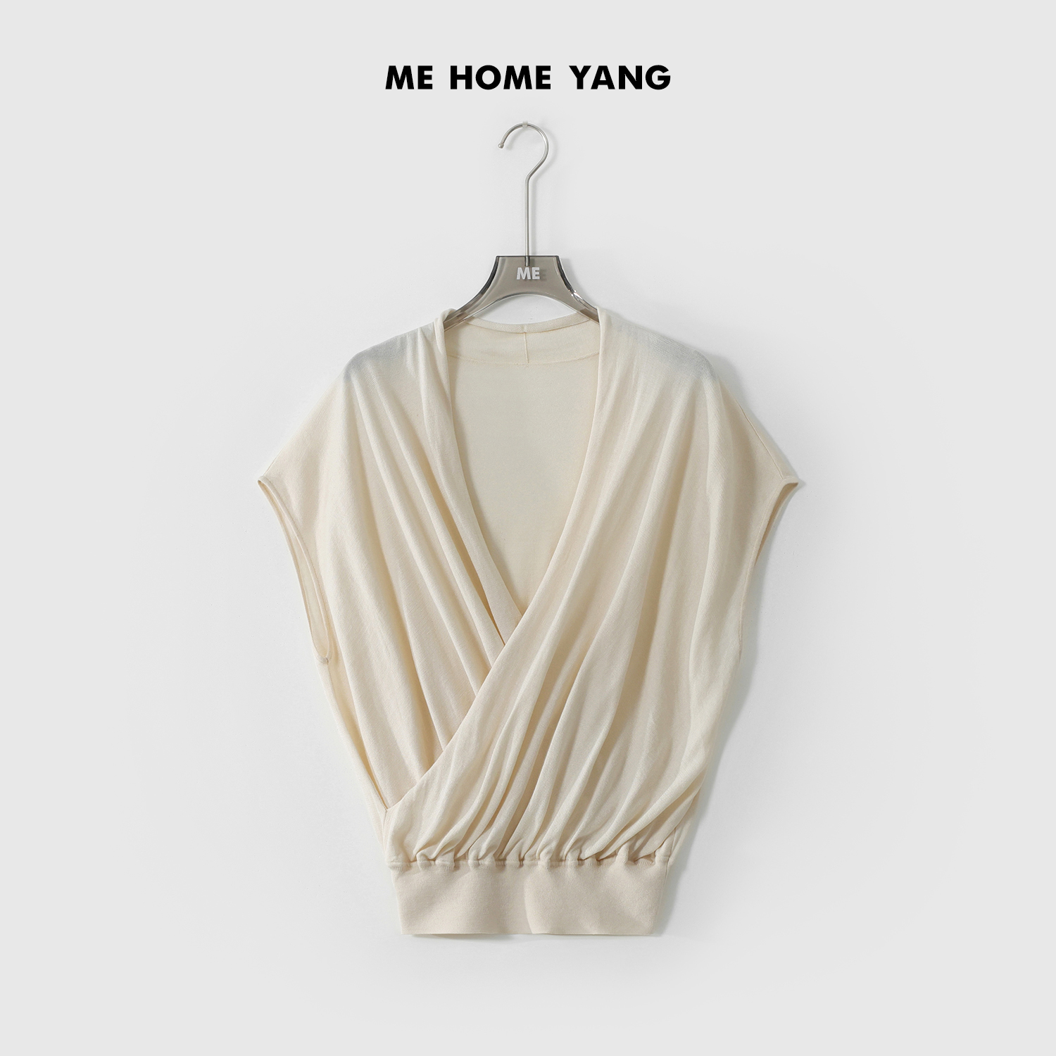 ME【交叉荡领针织衫】莱赛尔混纺巨遮肉显瘦舒适休闲针织衫MESS2034