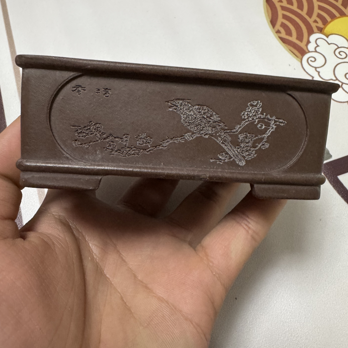紫砂长方形大口径马槽花盆阳台种菜盆景花盆9.5x6x2.5