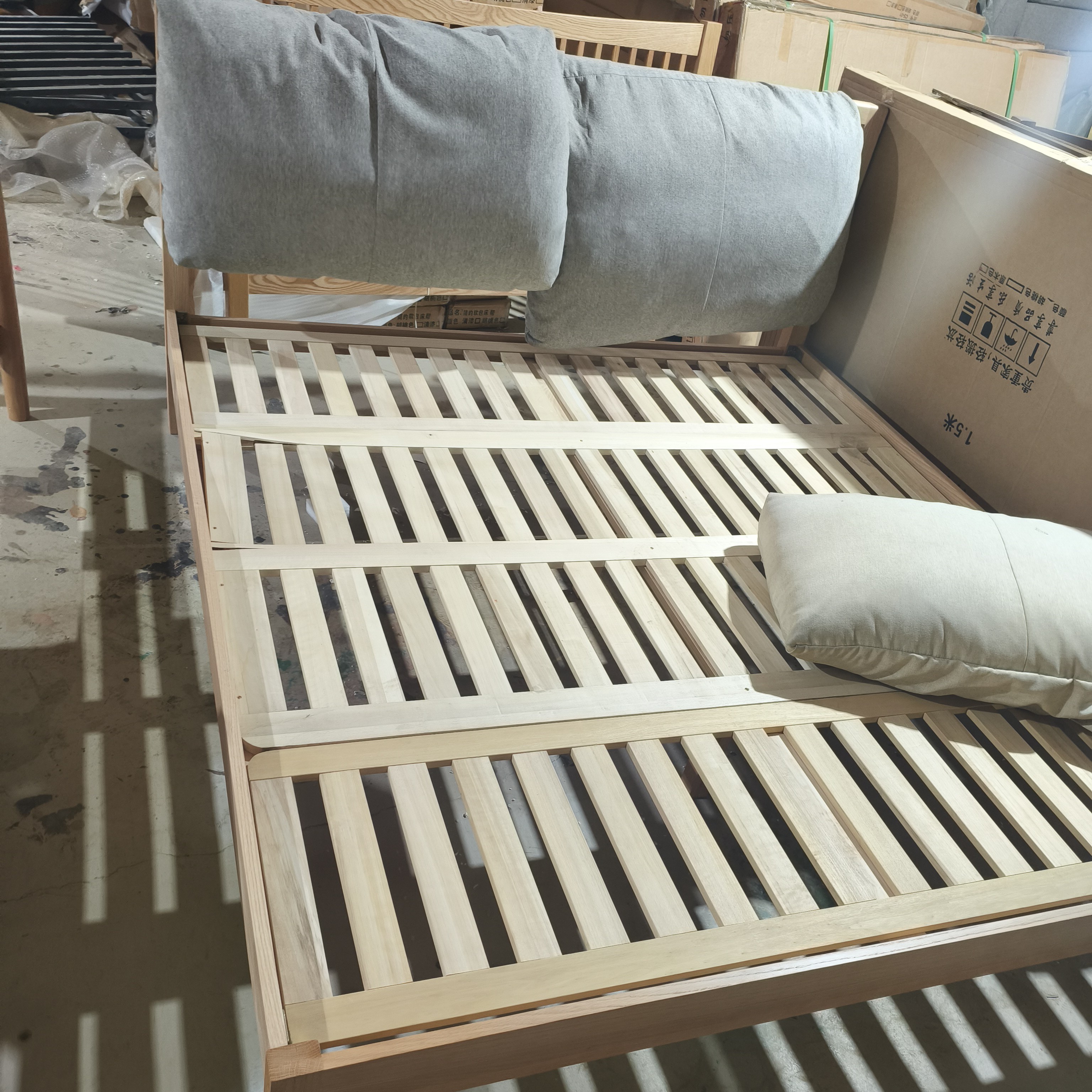 原始元素老款鹿特丹床米红橡木自装