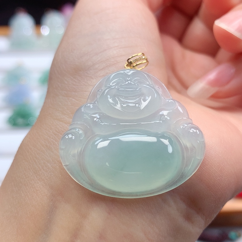 【闪购商品】翡翠吊坠(赠链)18K金镶嵌