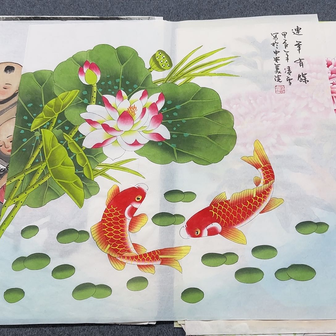 国画尺寸70X70手绘作品 