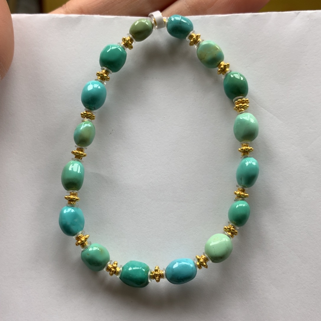 绿松石单圈银S925镶嵌