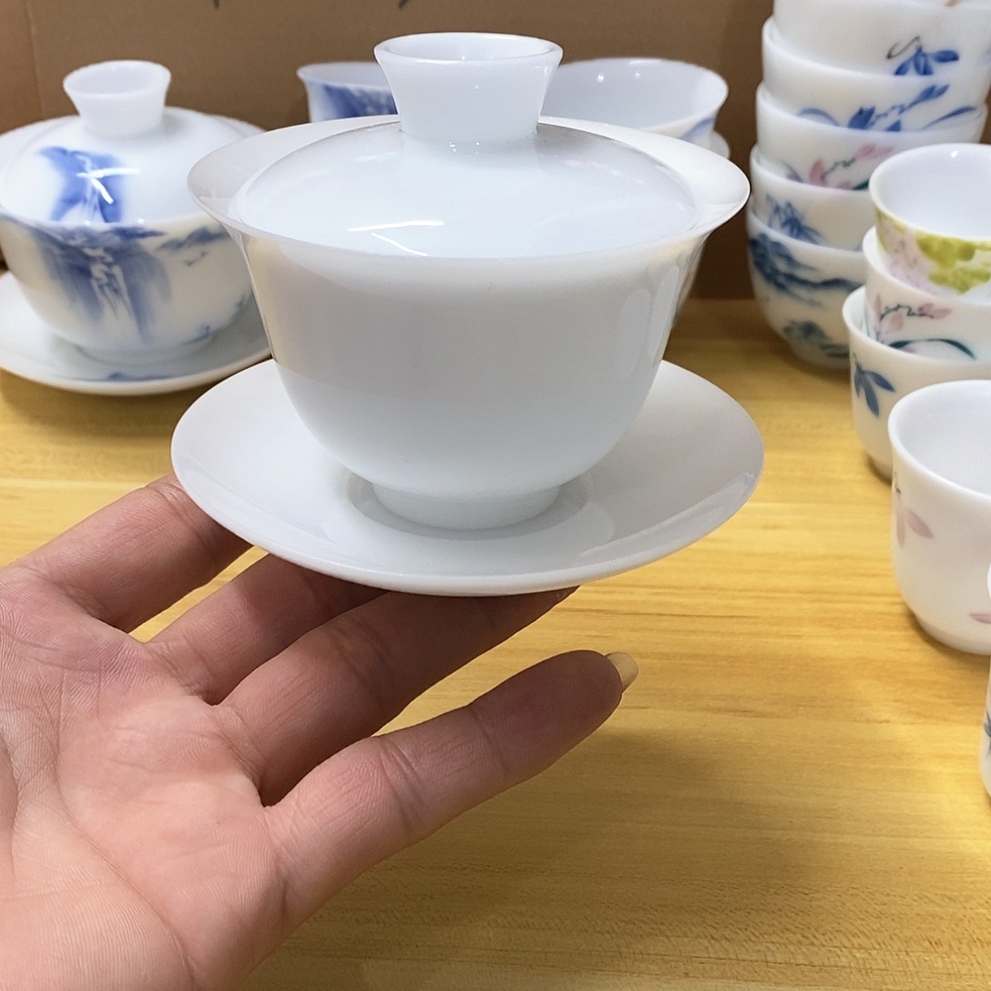 冰种纯白元宝盖碗（瑕）140