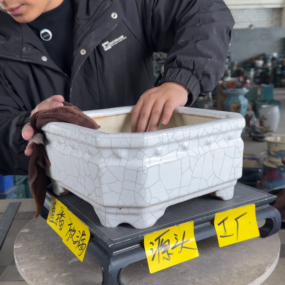 陶。一风堂石湾花盆 小黑点