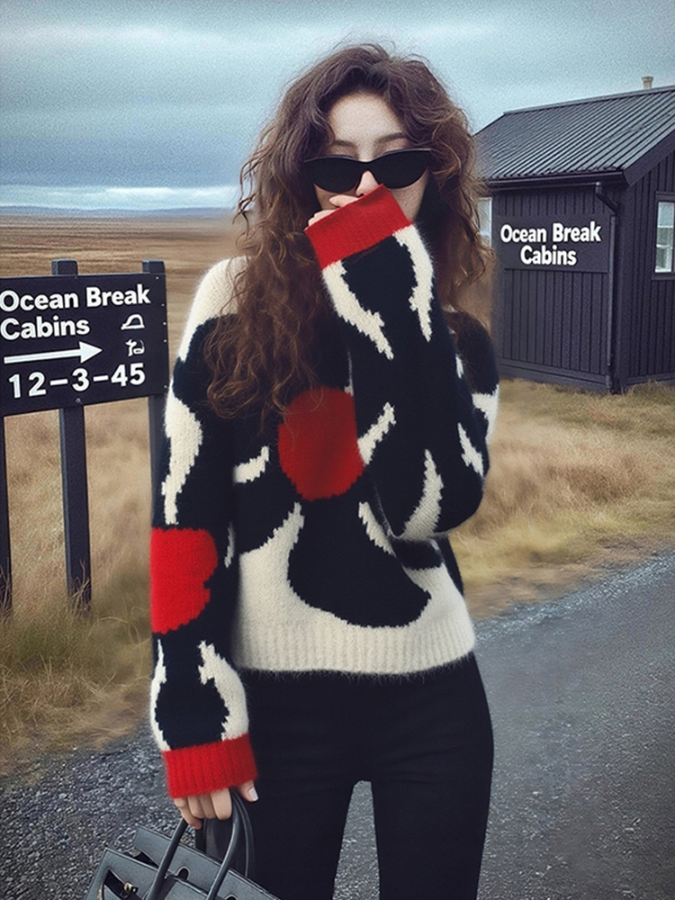 2025秋法式独特别致绝美设计感小众不撞款高级感超好看花朵毛衣女