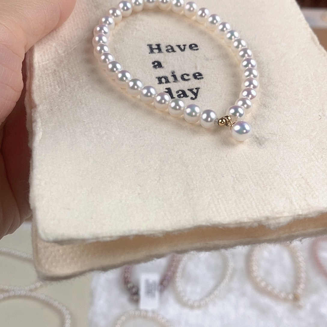 淡水珍珠18K金镶嵌手绳