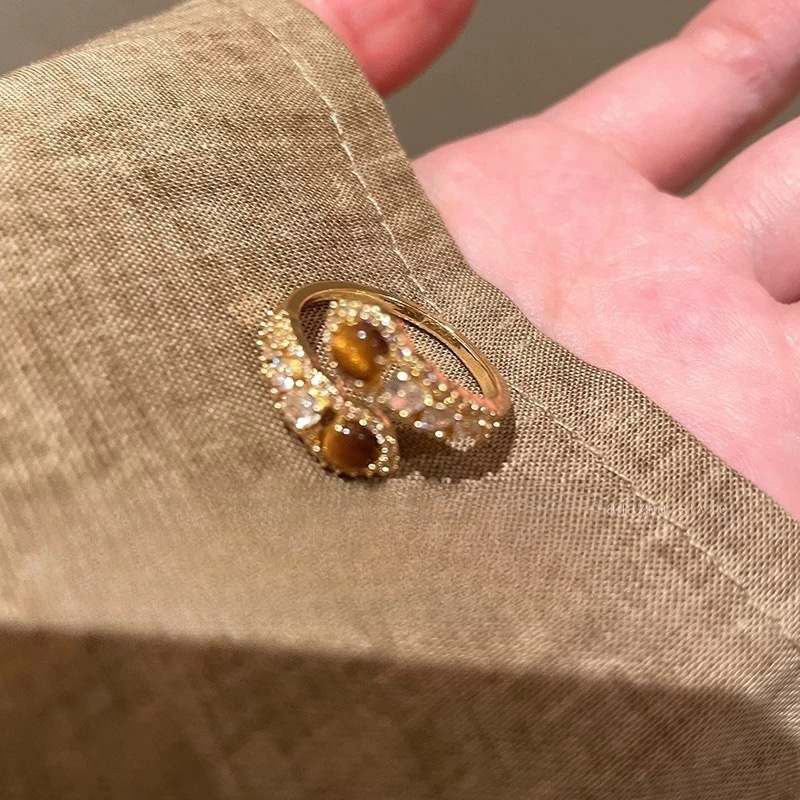 铜合金戒指 美拉德戒指新款轻奢高级感食指戒个性指环F2980