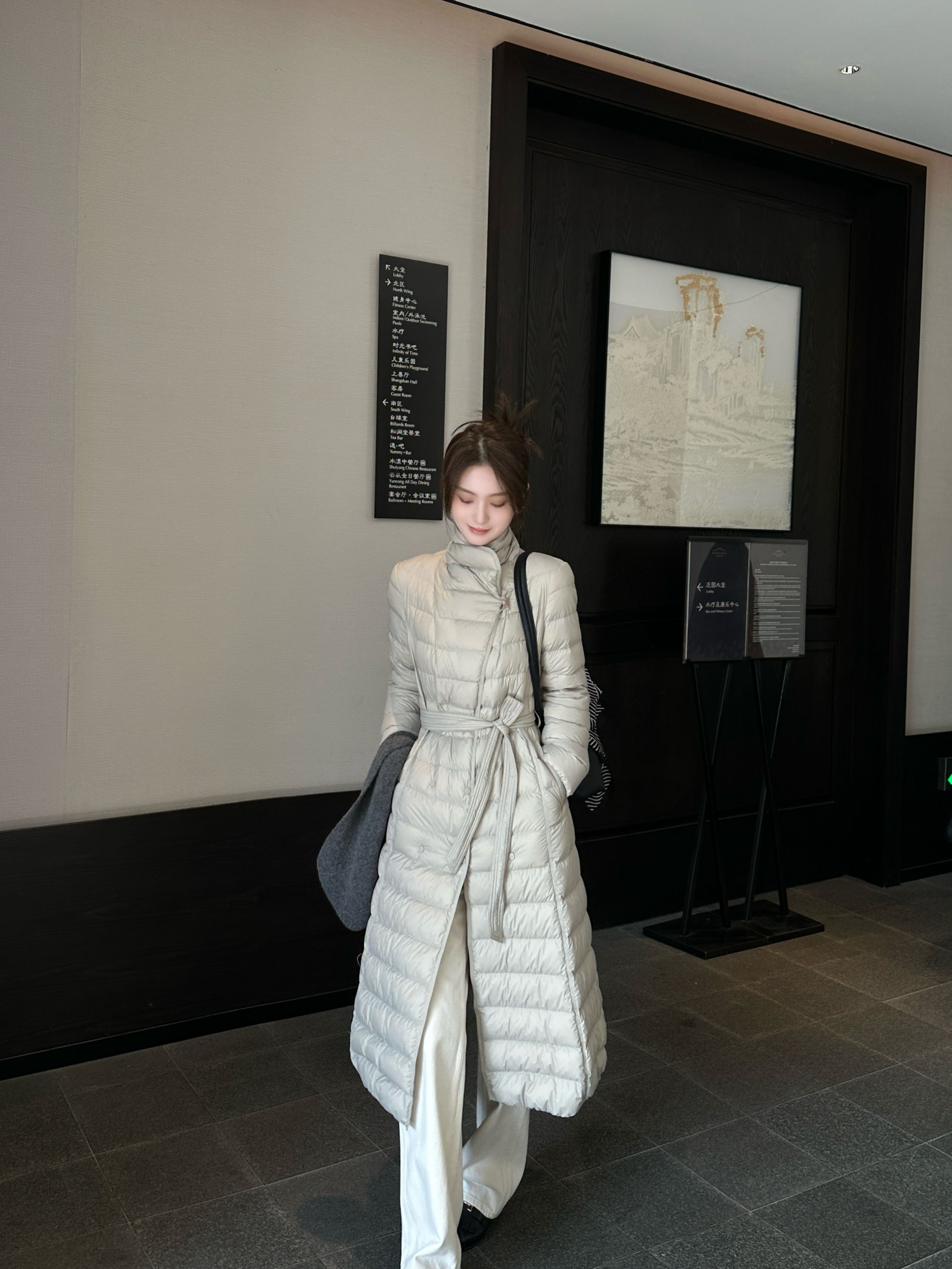 R123604W【白鹅绒】秋冬季长款显瘦羽绒服巨保暖气质休闲款