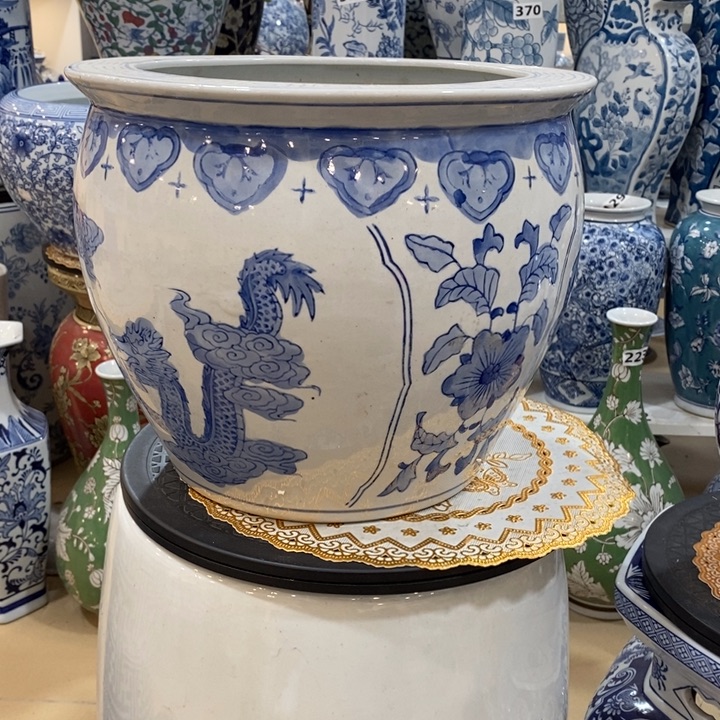 摆件尐*謌手绘陶瓷缸打孔