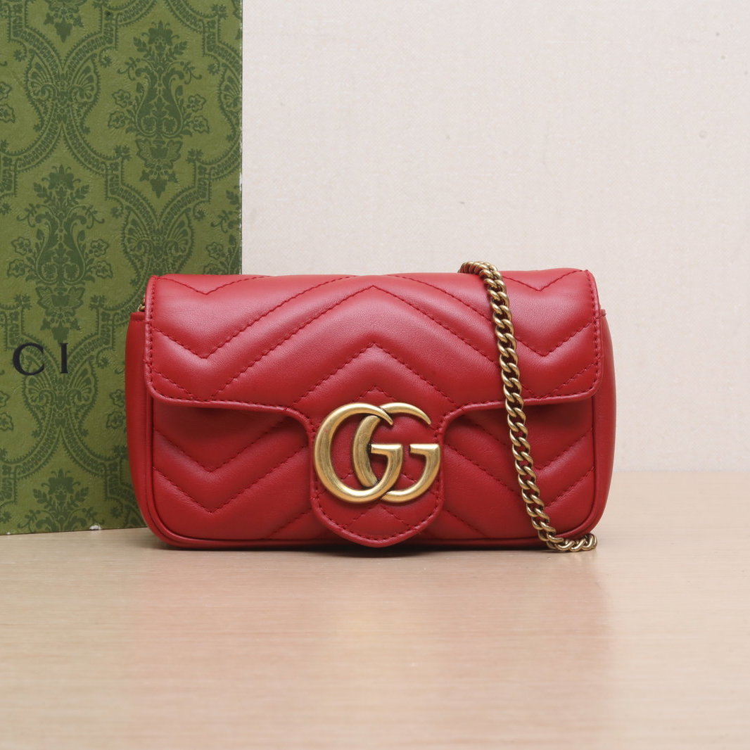 95新 GUCCI/古驰 【娇】GG 单肩包 16.5 红色 P235196207