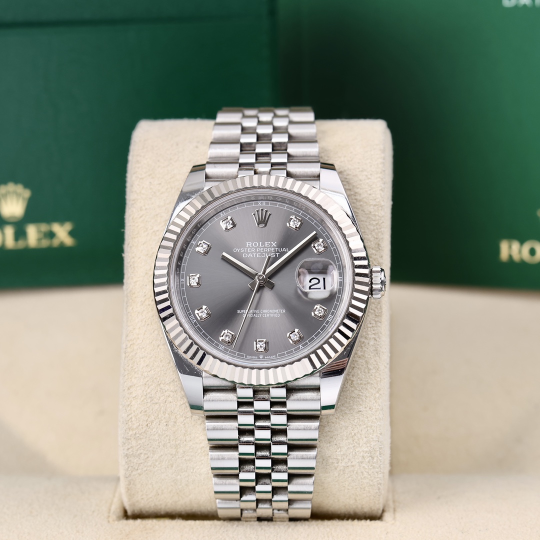 95新 Rolex/劳力士 126334灰盘钻刻 五珠链 41mm 2023年3月保卡