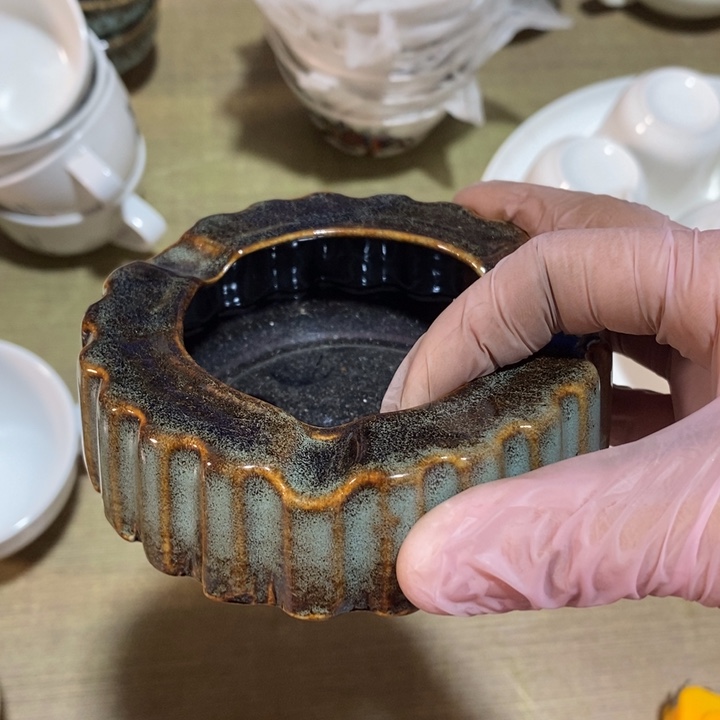 瓷片七厂窑变烟灰缸口径10.5厘米