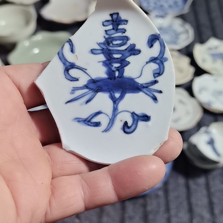 瓷片青花影青杯垫标夲