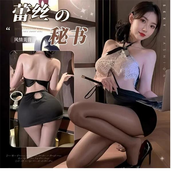 心动限定/性感薄款时尚睡衣轻奢家居服套装蕾丝睡裙A80