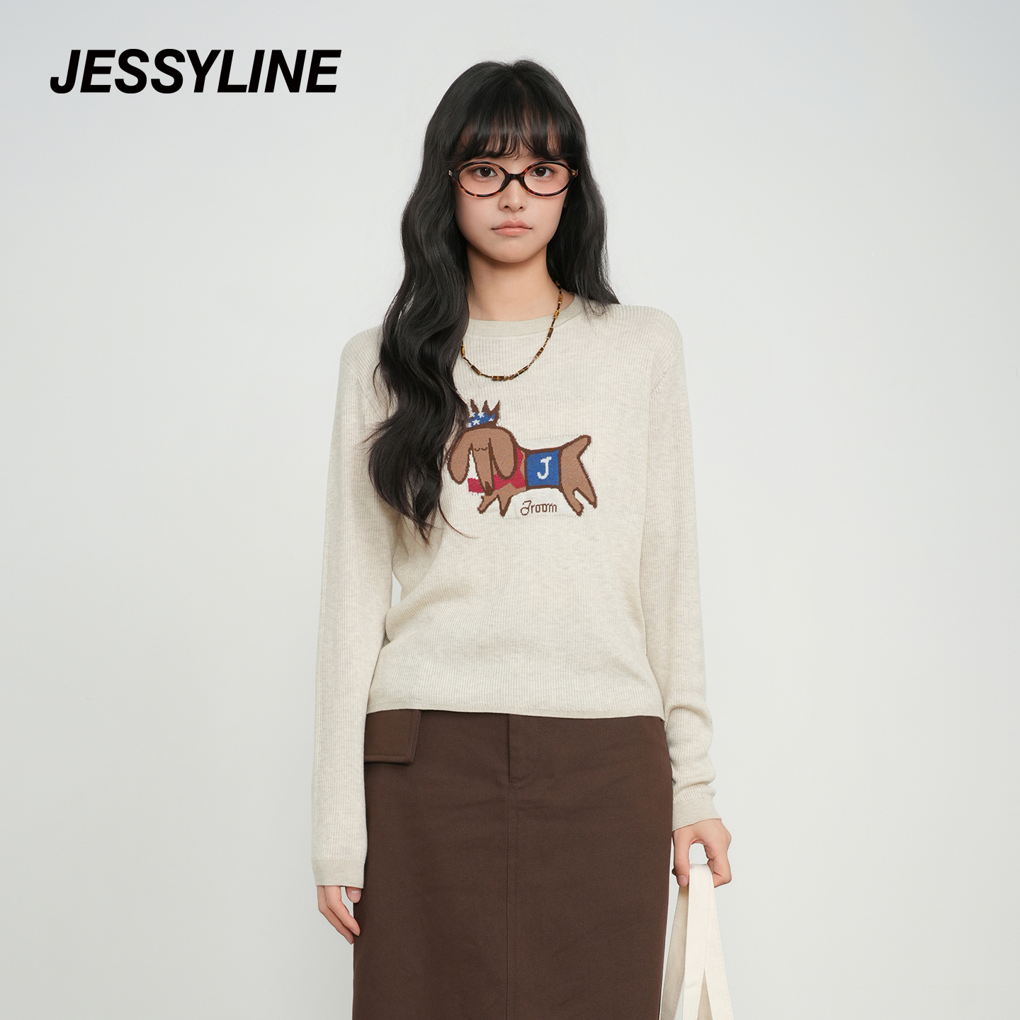 抖音双12好物杰茜莱百搭针织衫减龄毛衣jessyline2025秋季新款