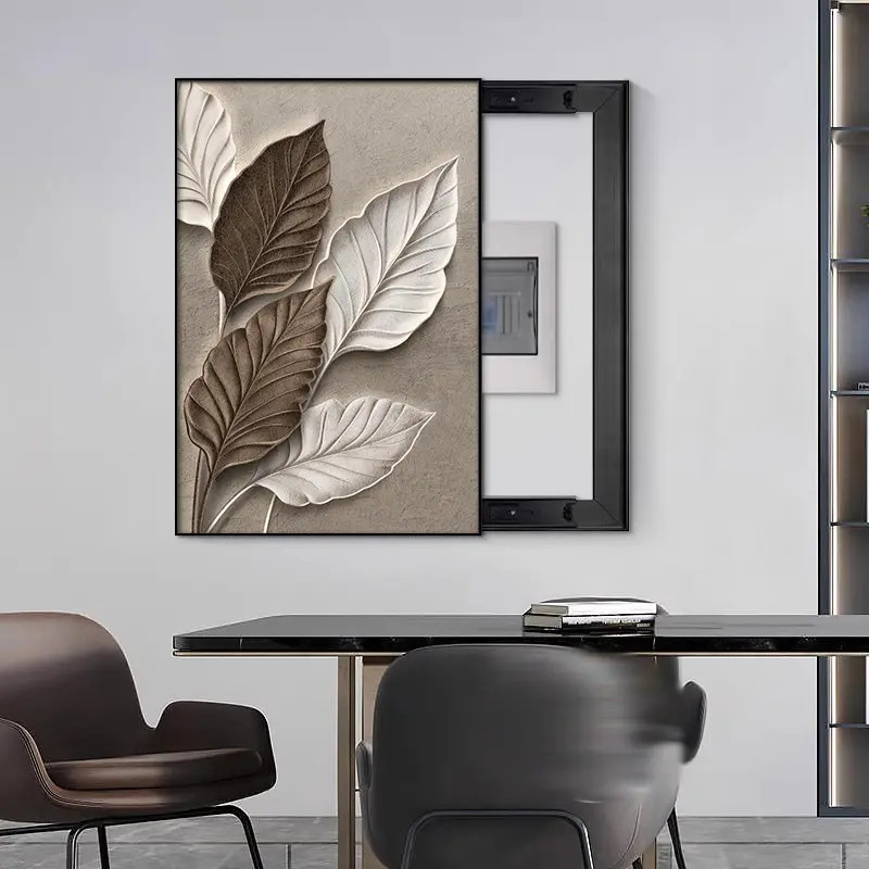 家大业大电表箱装饰画侘寂风配电箱消防栓总开关盒竖款挂画