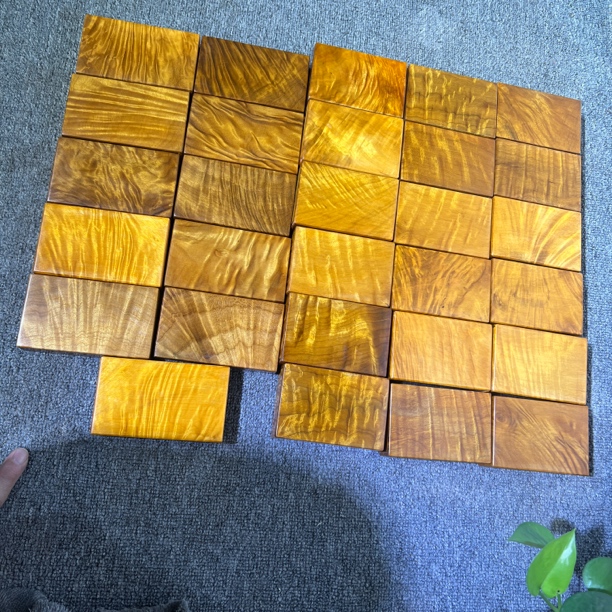 水波纹闪电纹龙胆纹细烟盒木制小收纳盒