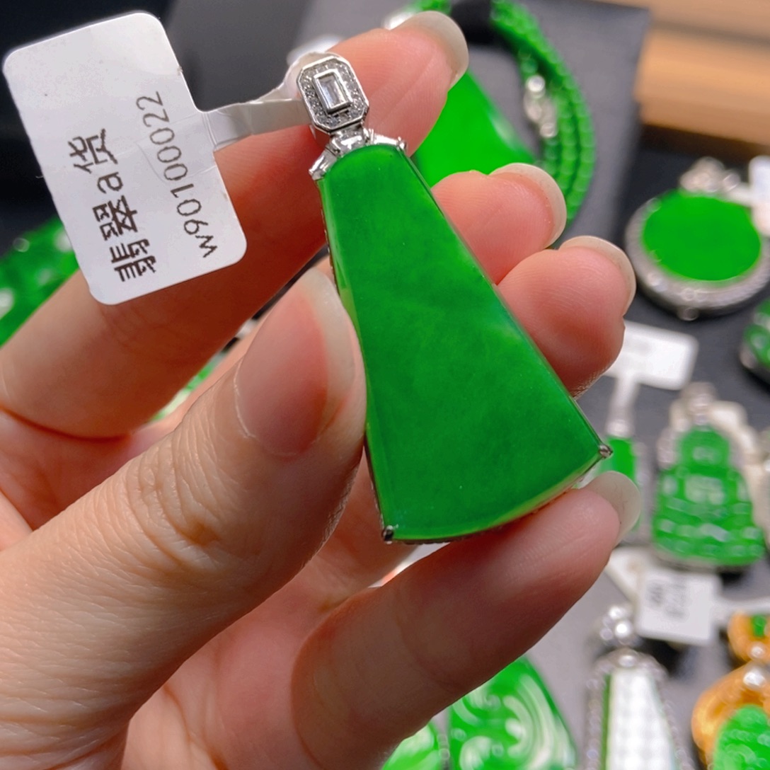 翡翠银S925镶嵌吊坠(不含链)