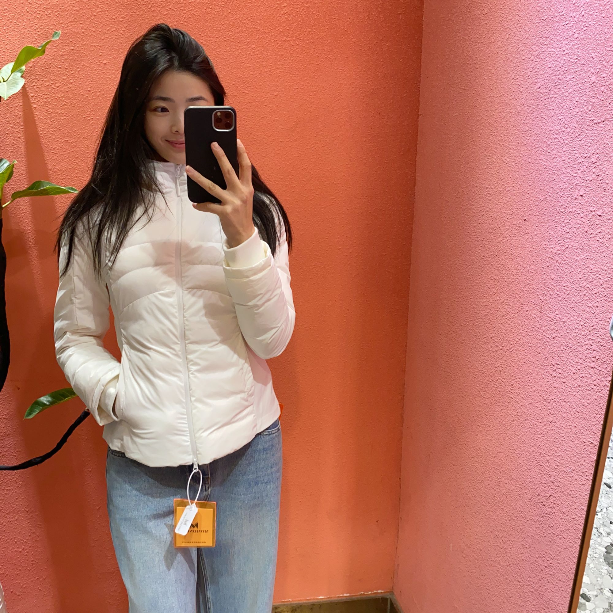 （默茗服装）白色连帽收腰外套