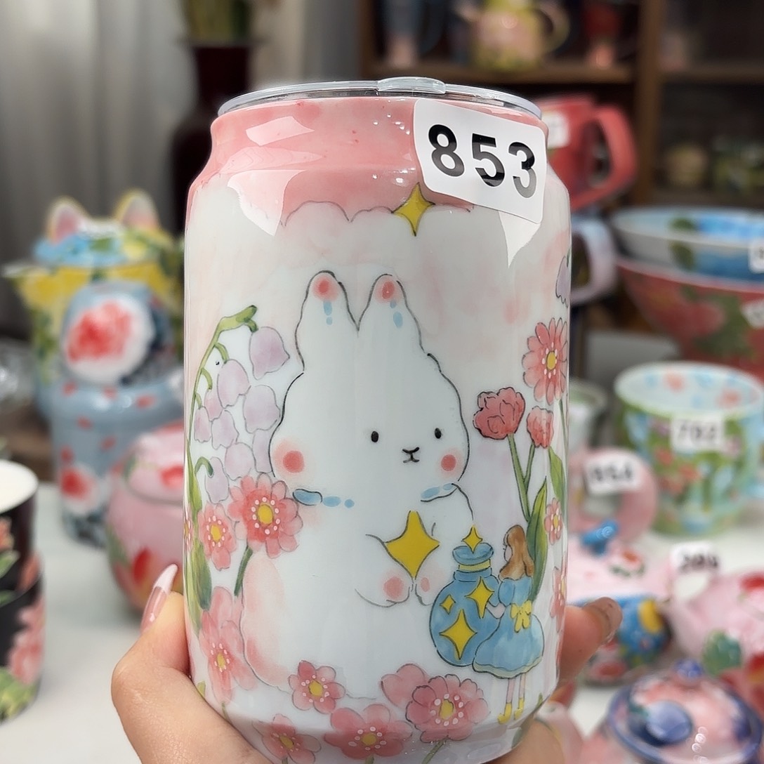 瓷片景德镇手绘高温釉下彩陶瓷茶具