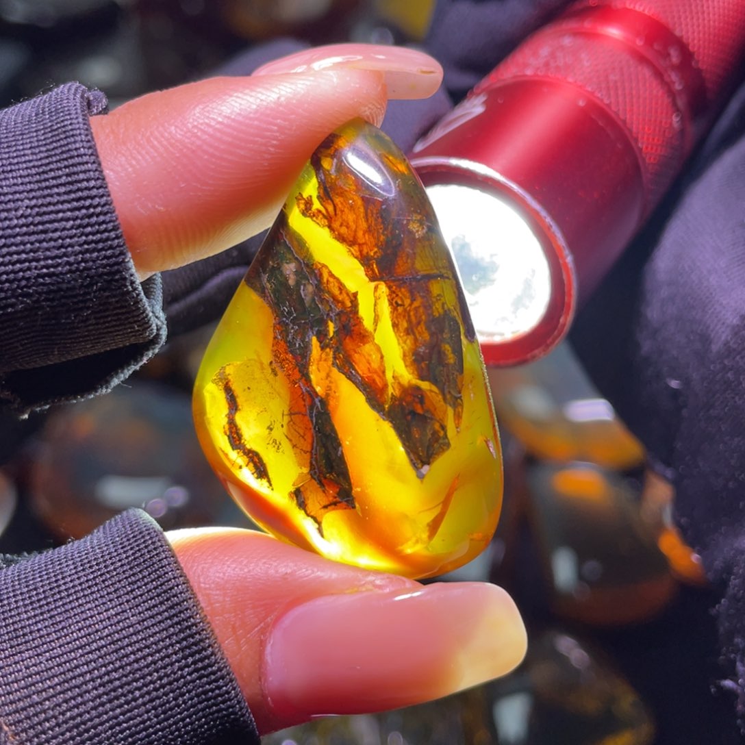 未镶嵌琥珀裸石！