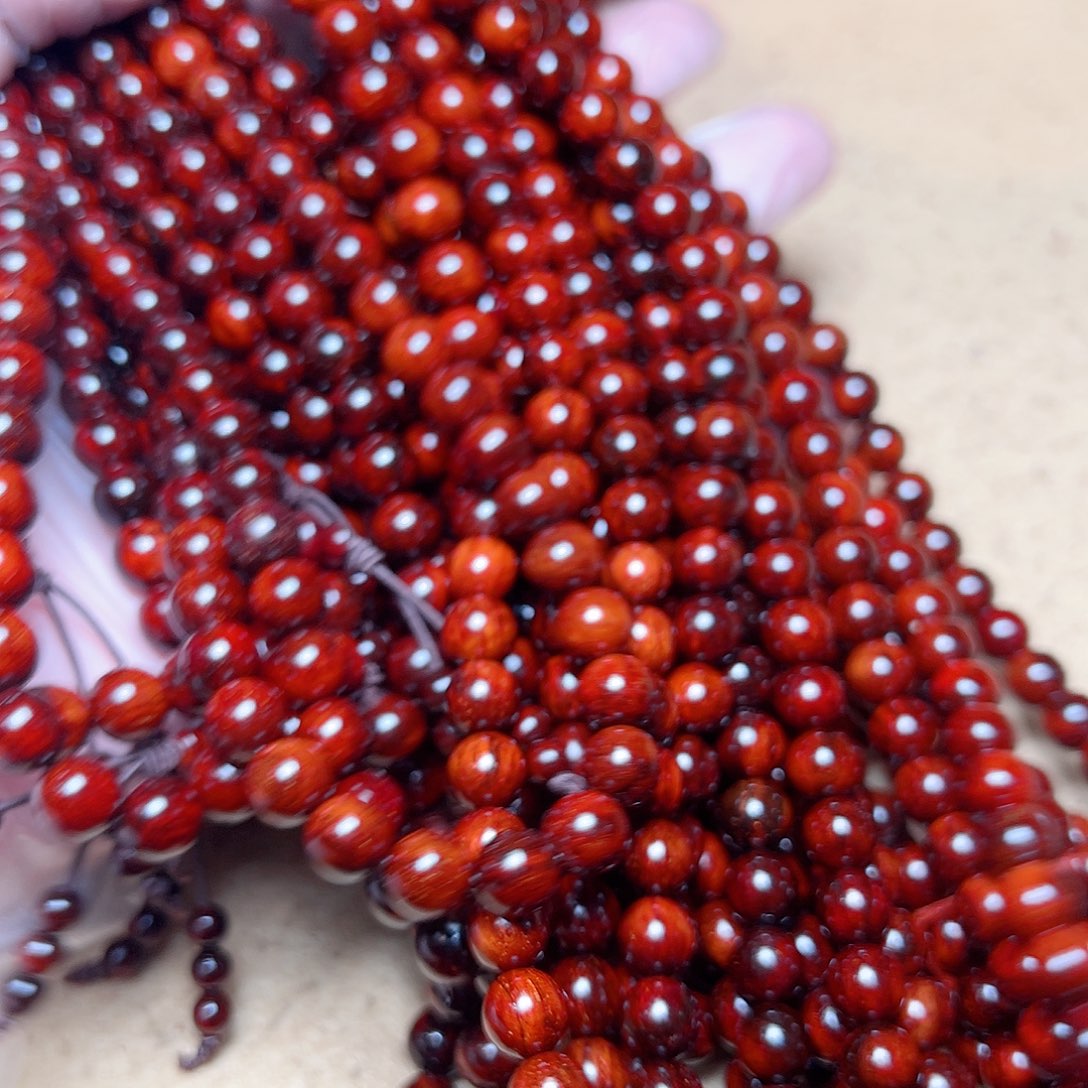 手串/手链小叶紫檀0.8琴料火焰纹金星