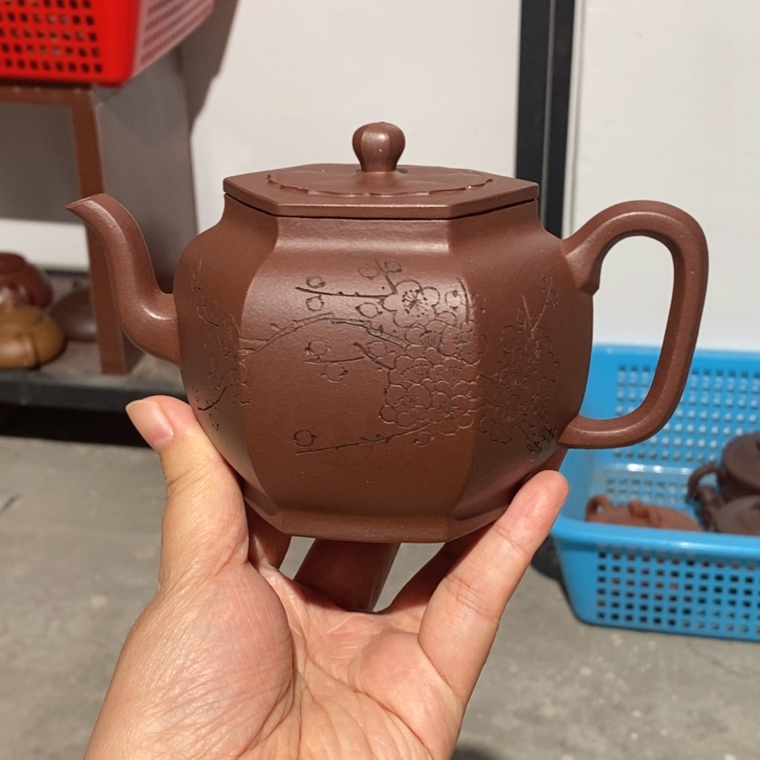 茶壶紫砂紫砂壶。紫砂壶。