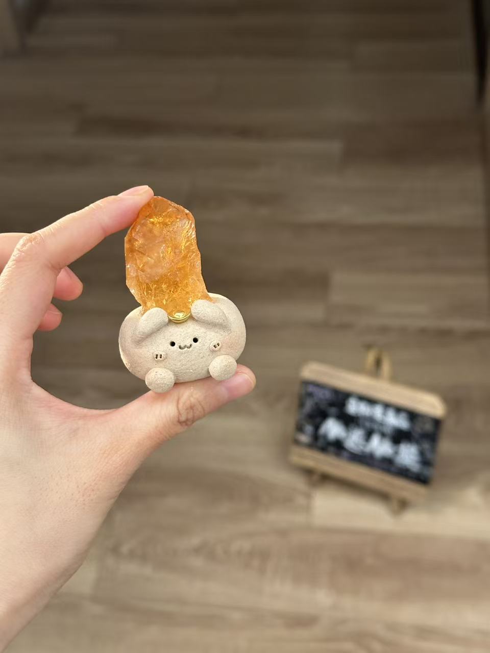水晶小豆丁可爱大块黄水原石
