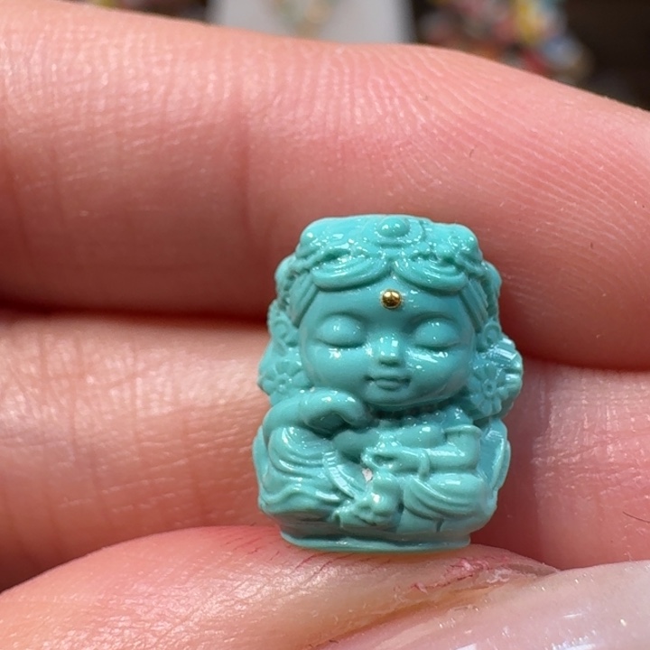 绿松石未镶嵌度母配饰